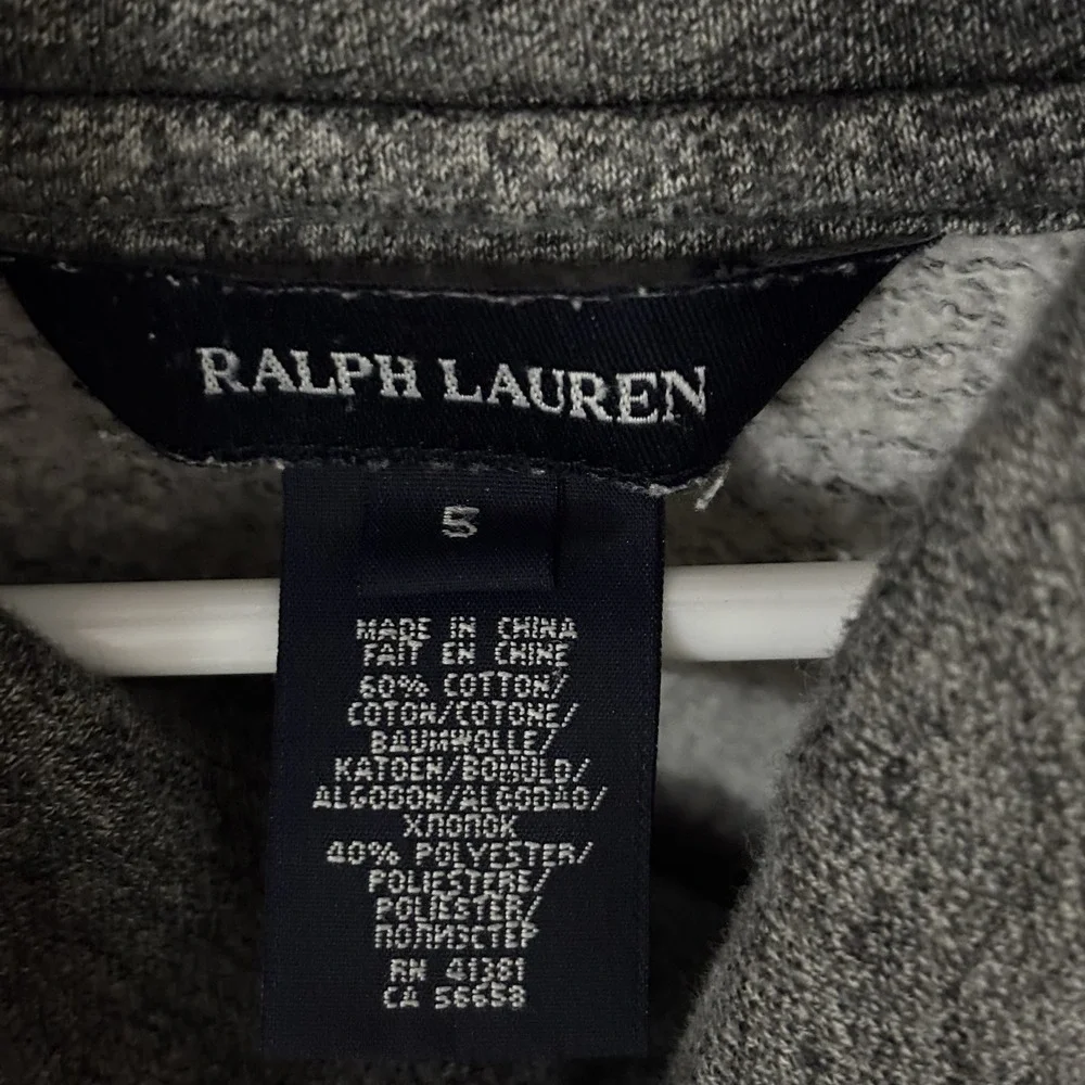 Ralph Lauren Sweatshirt Dress Girls 5 Gray Sweater Shawl Collar Toggle‎ Kids